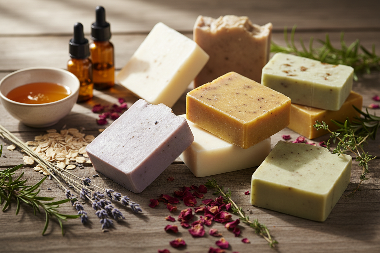 close up soaps or ingredients 
