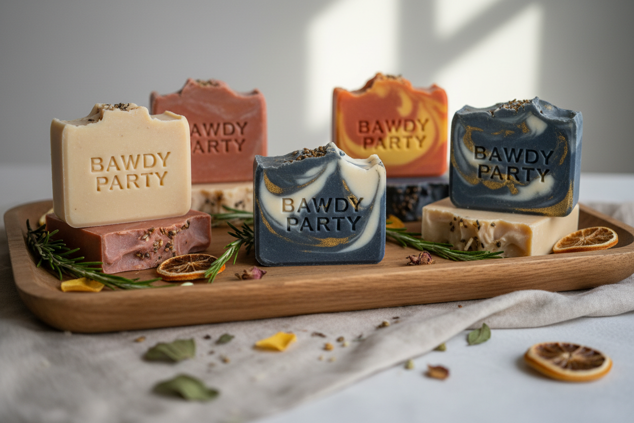 WRITE BAWDY PARTY ON THE SOAP THAT ONLY SAY BAWDY
